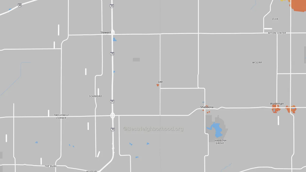 Bike Grade map of Lee, IL