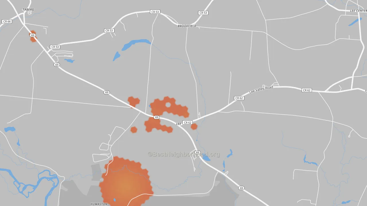 Bike Grade map of Lee, NY