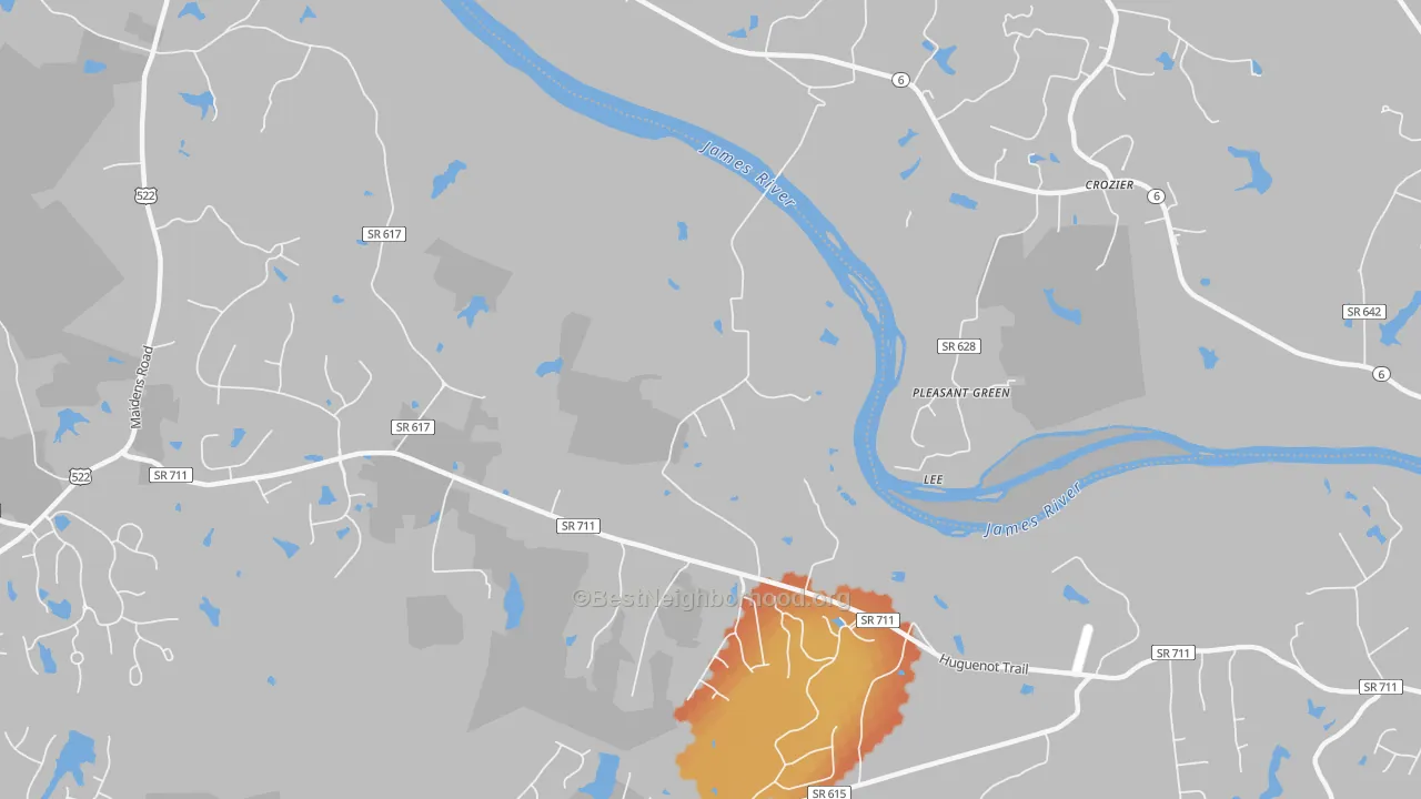 Bike Grade map of Lee, VA