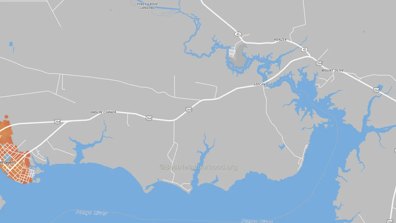 Bike Grade map of Leechville, NC