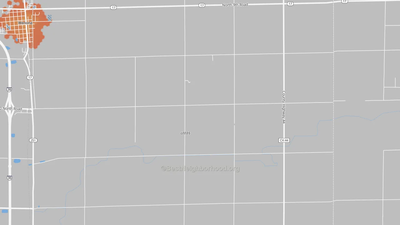 Bike Grade map of Leeds, IL