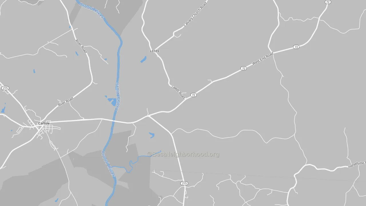 Bike Grade map of Leeds, SC