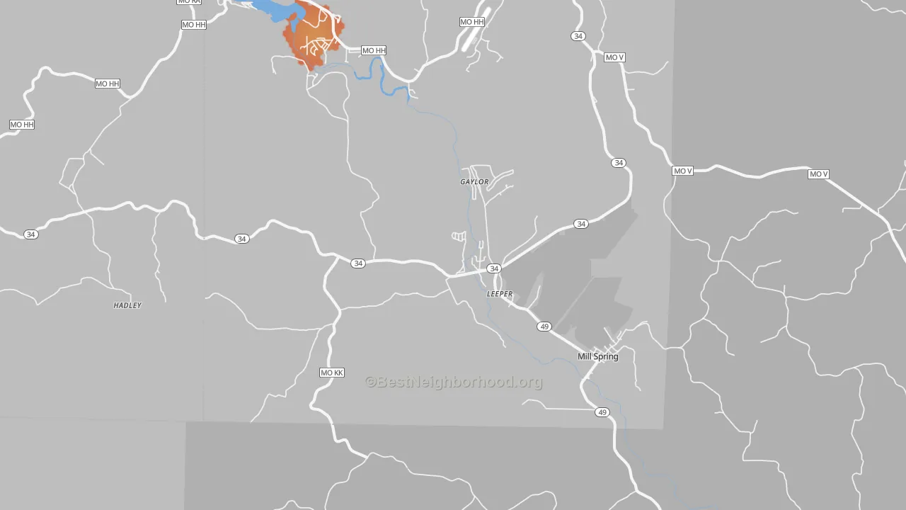 Bike Grade map of Leeper, MO