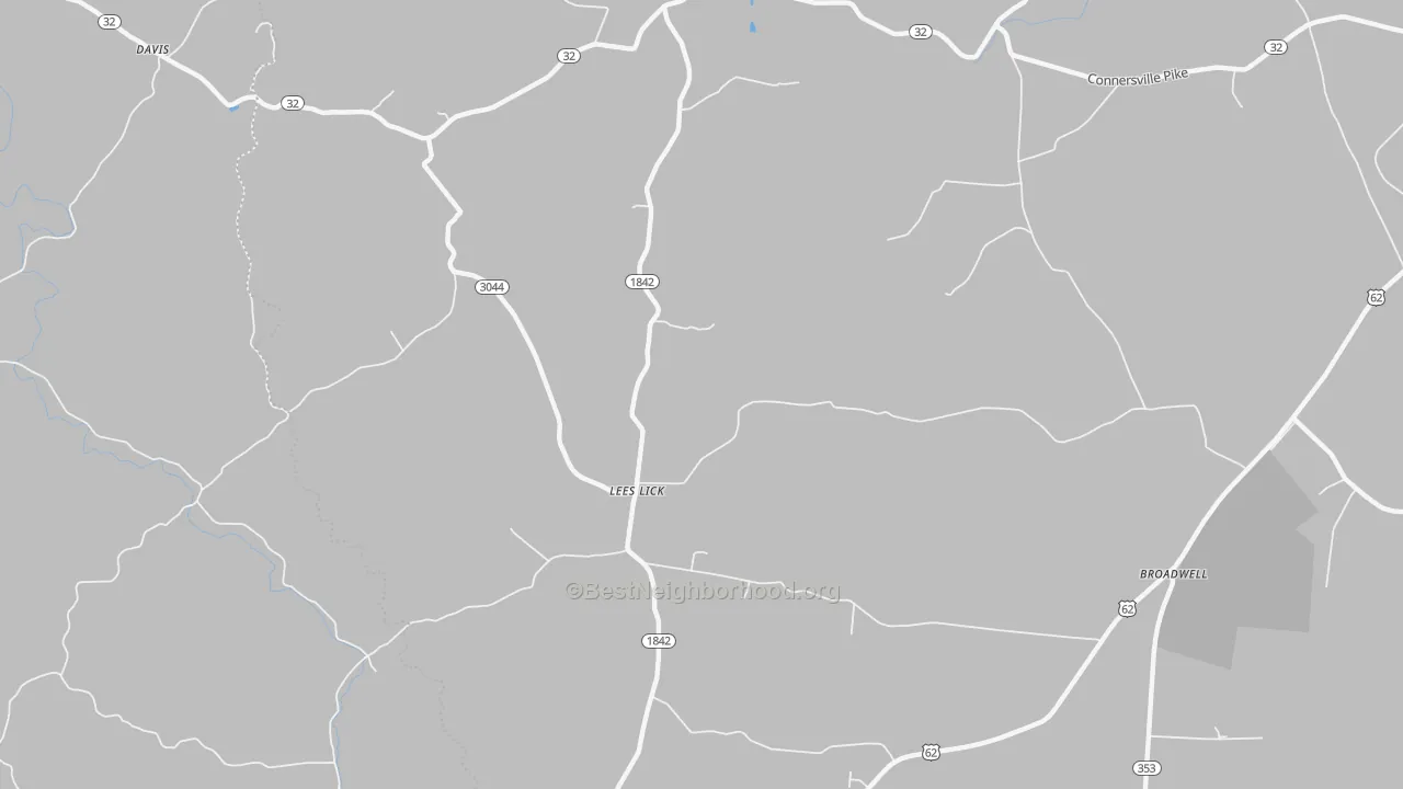 Bike Grade map of Lees Lick, KY
