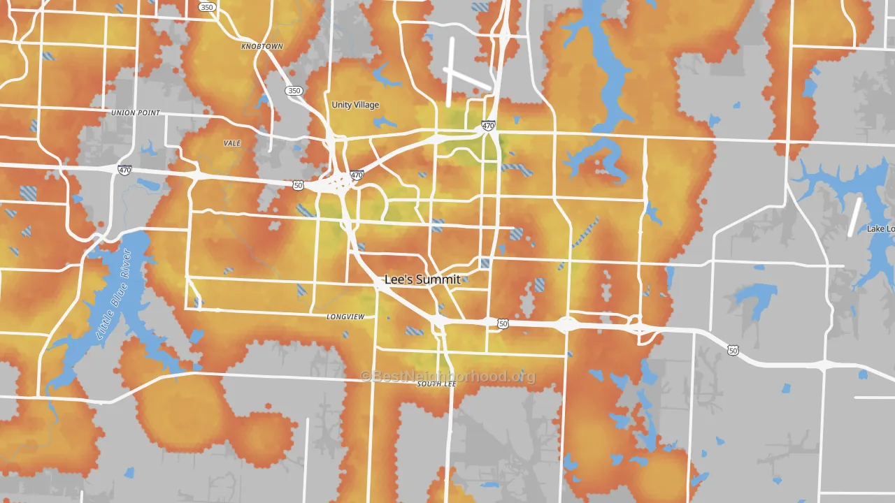 Bike Grade map of Lees Summit, MO