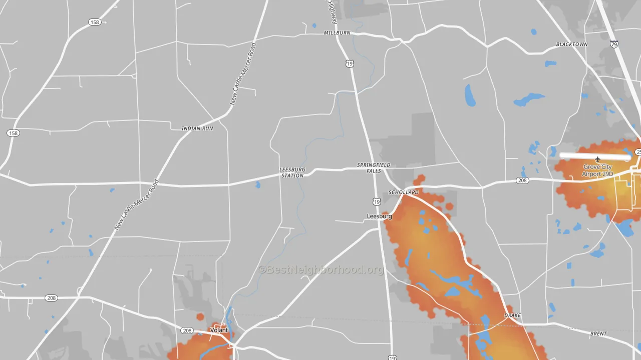 Bike Grade map of Leesburg, PA