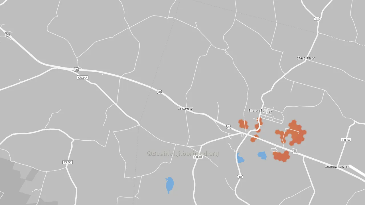 Bike Grade map of Leesville, NY