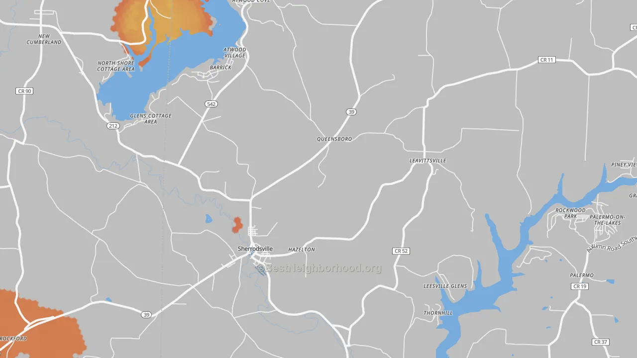 Bike Grade map of Leesville, OH