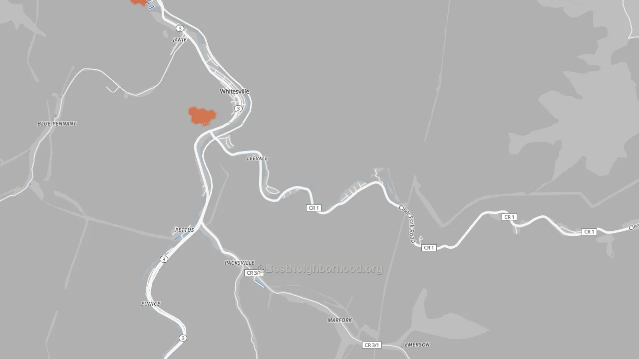 Bike Grade map of Leevale, WV