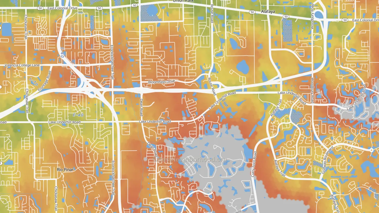 Bike Grade map of Legacy Place, Alafaya, FL