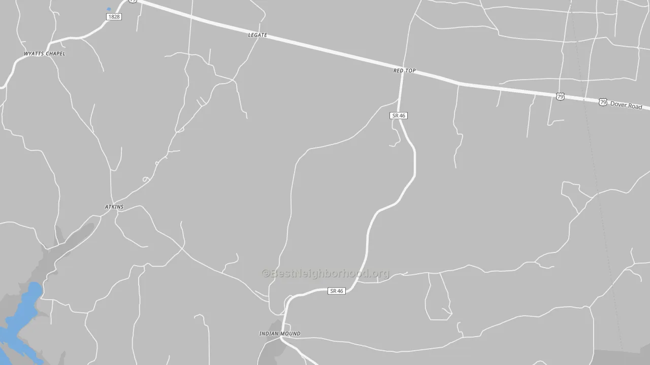 Bike Grade map of Legate, TN