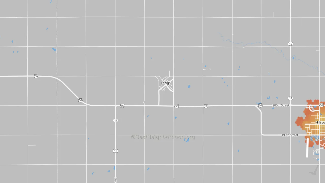 Bike Grade map of Lehigh, KS