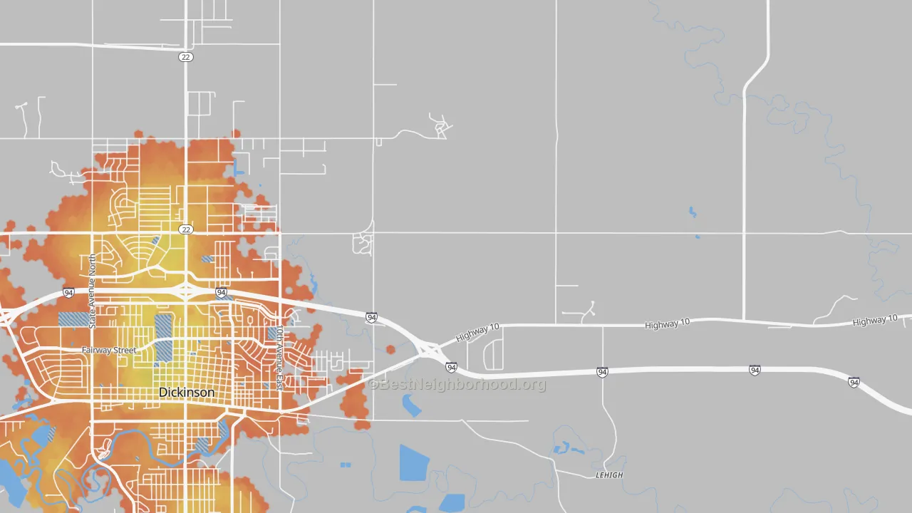 Bike Grade map of Lehigh, ND