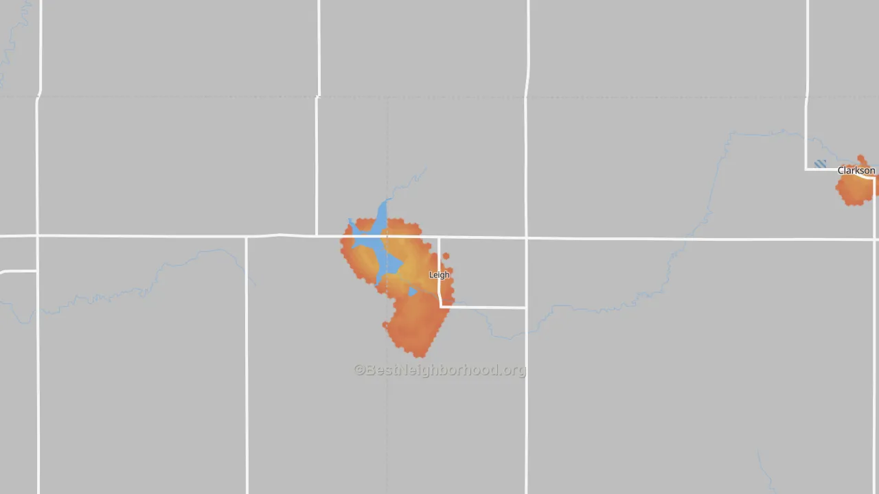 Bike Grade map of Leigh, NE