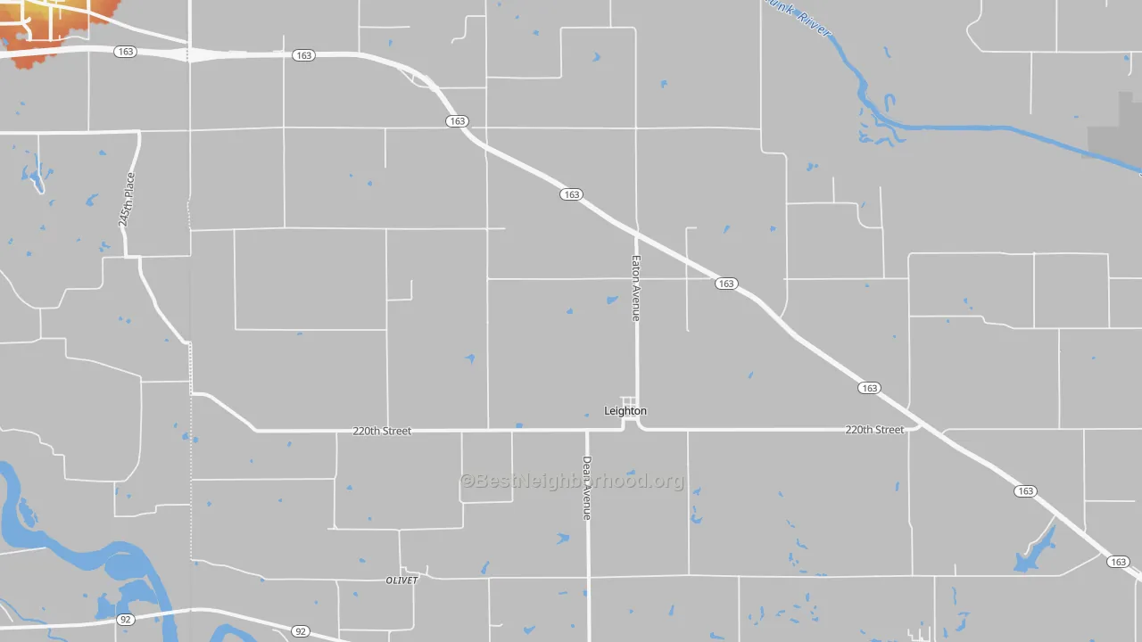 Bike Grade map of Leighton, IA