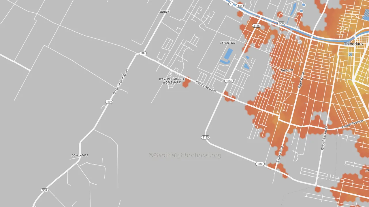 Bike Grade map of Leighton, LA