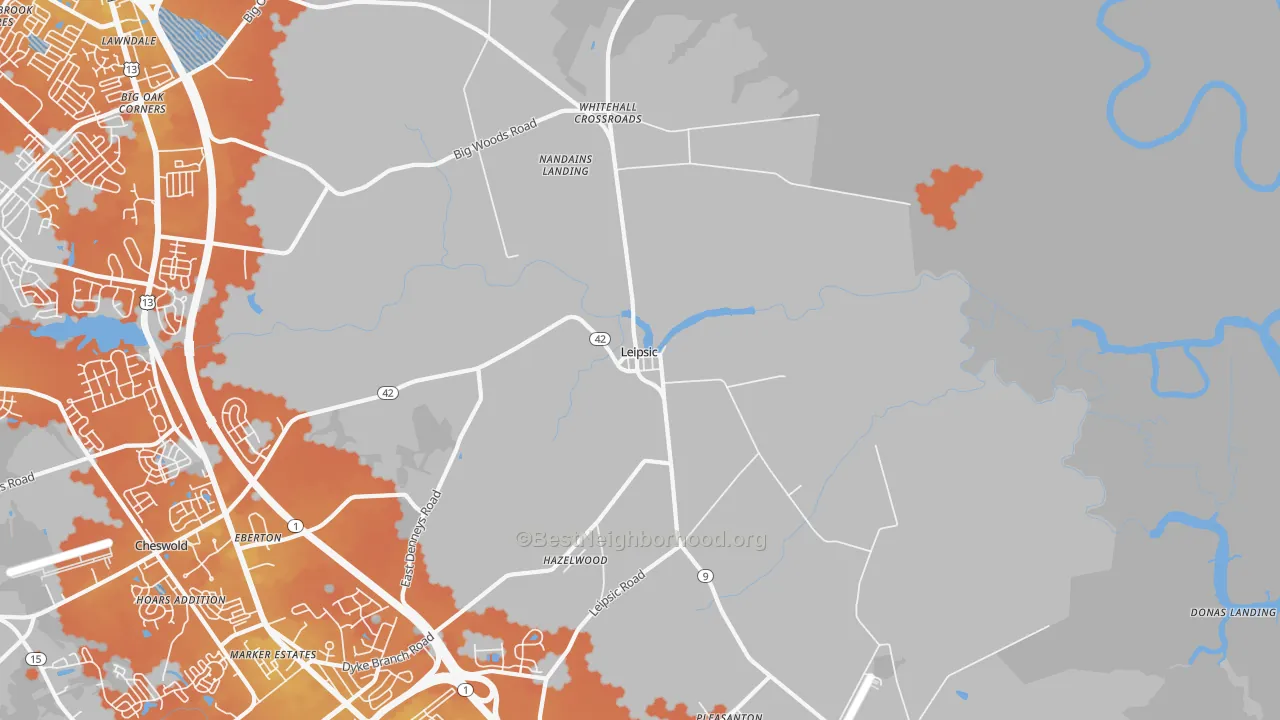 Bike Grade map of Leipsic, DE