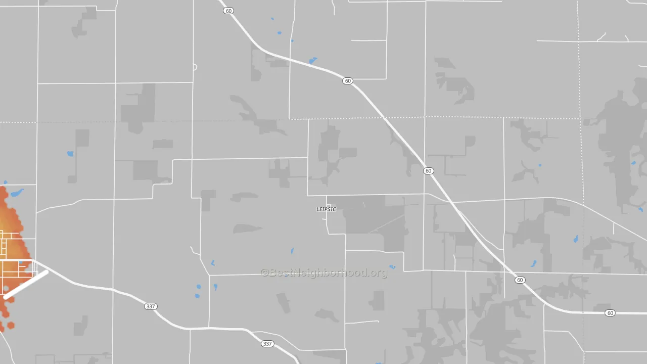 Bike Grade map of Leipsic, IN