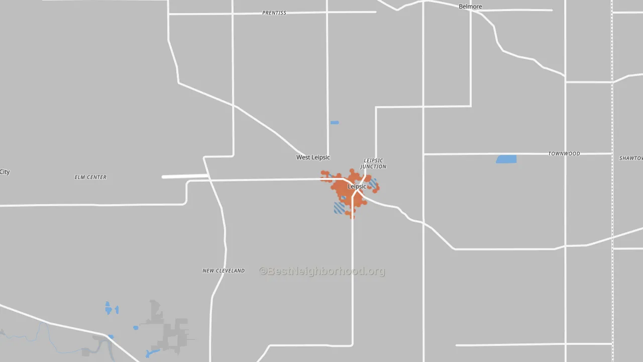 Bike Grade map of Leipsic, OH