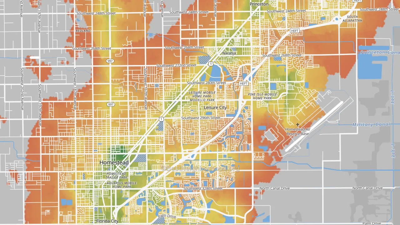 Bike Grade map of Leisure City, FL