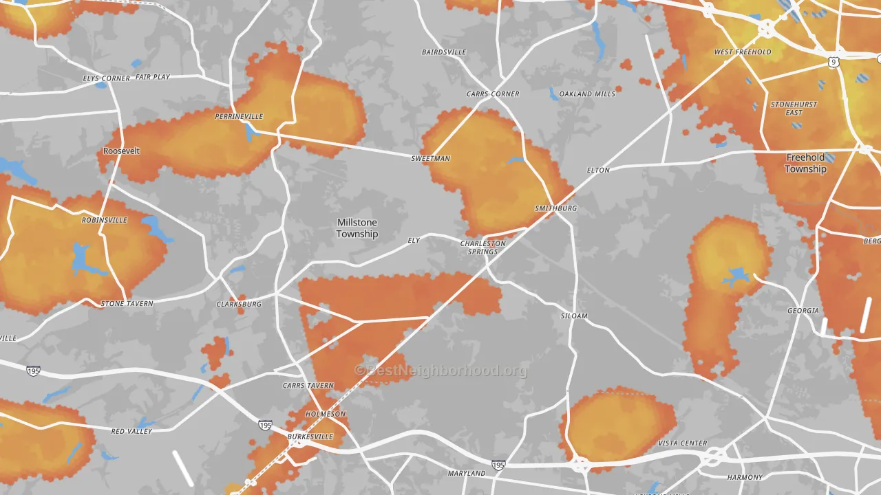 Bike Grade map of Leisure Knoll, NJ