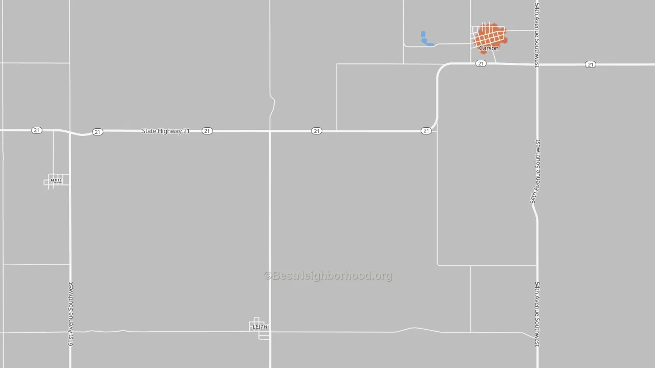 Bike Grade map of Leith, ND
