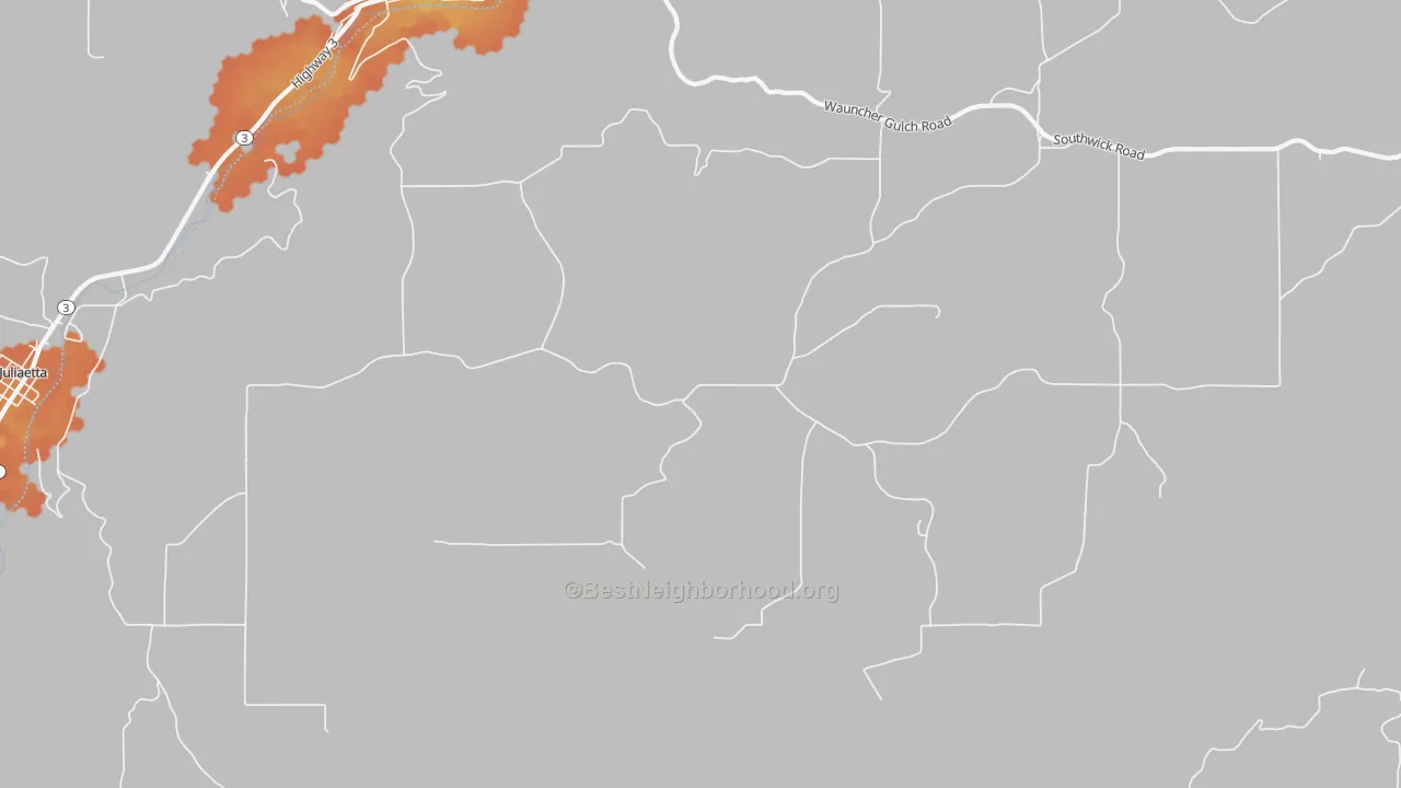 Bike Grade map of Leland, ID