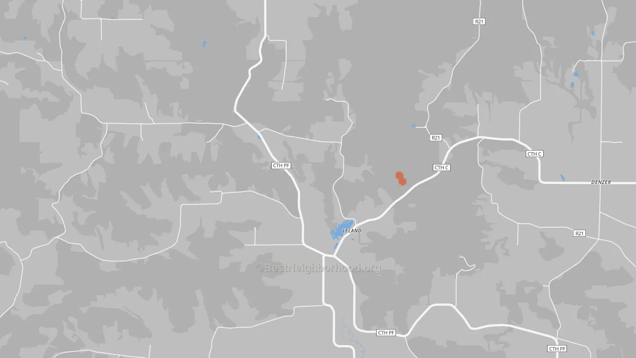 Bike Grade map of Leland, WI