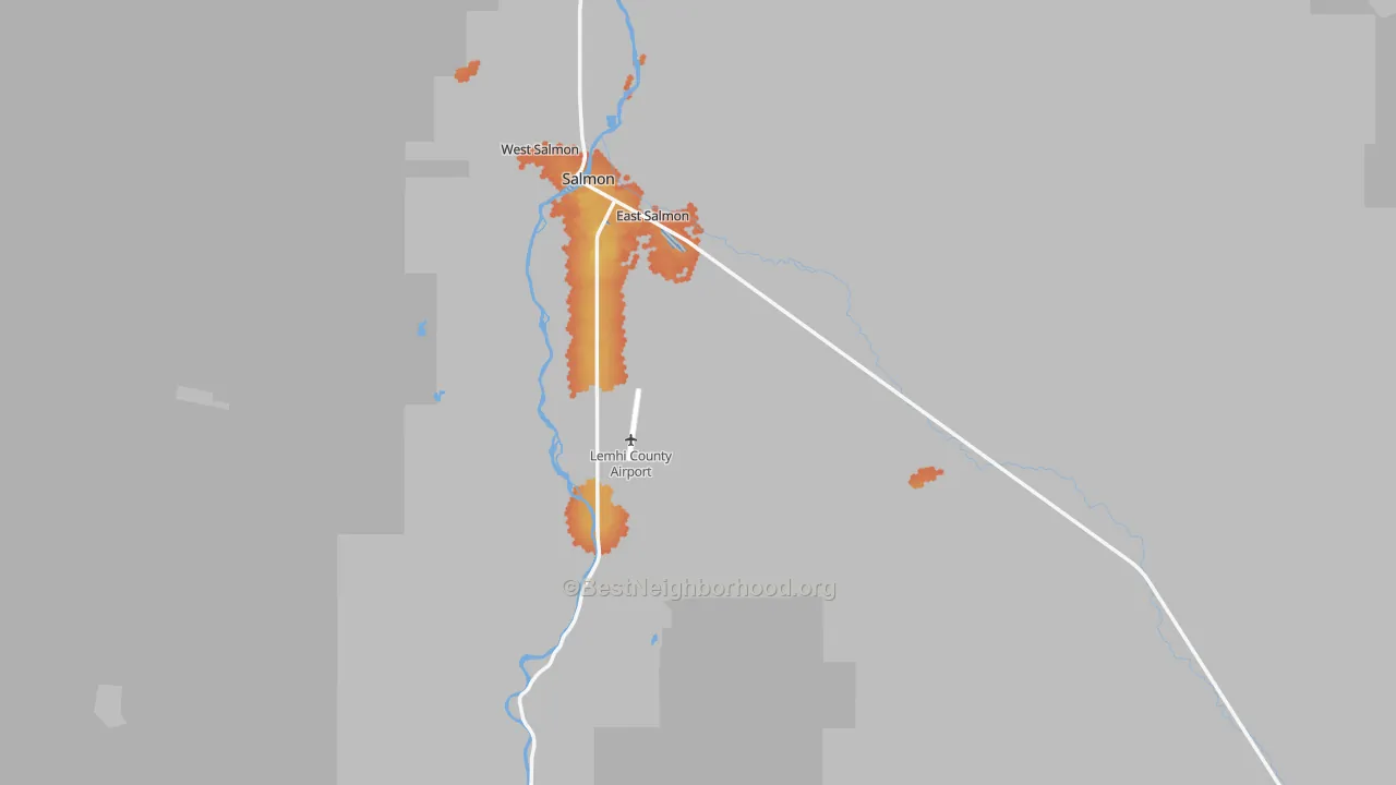 Bike Grade map of Lemhi County, ID