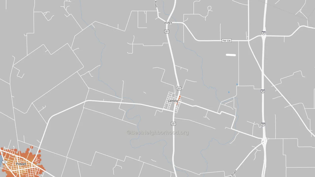 Bike Grade map of Leming, TX