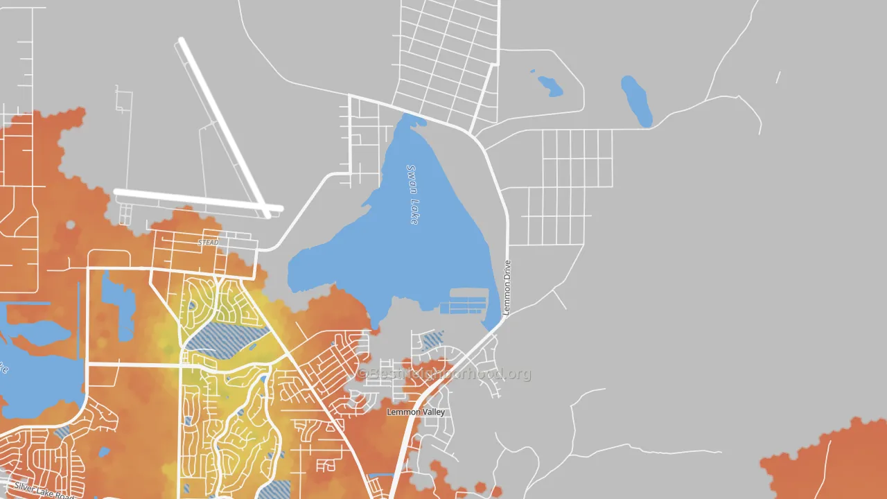 Bike Grade map of Lemmon Valley, NV