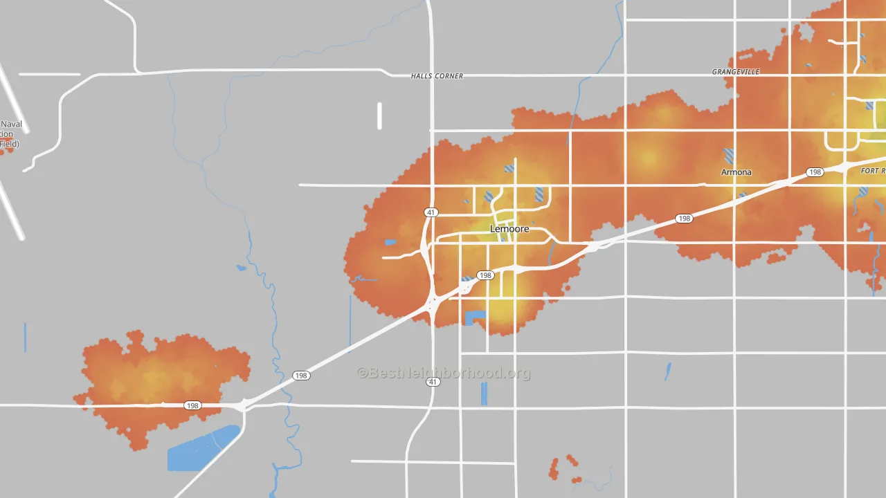 Bike Grade map of Lemoore, CA