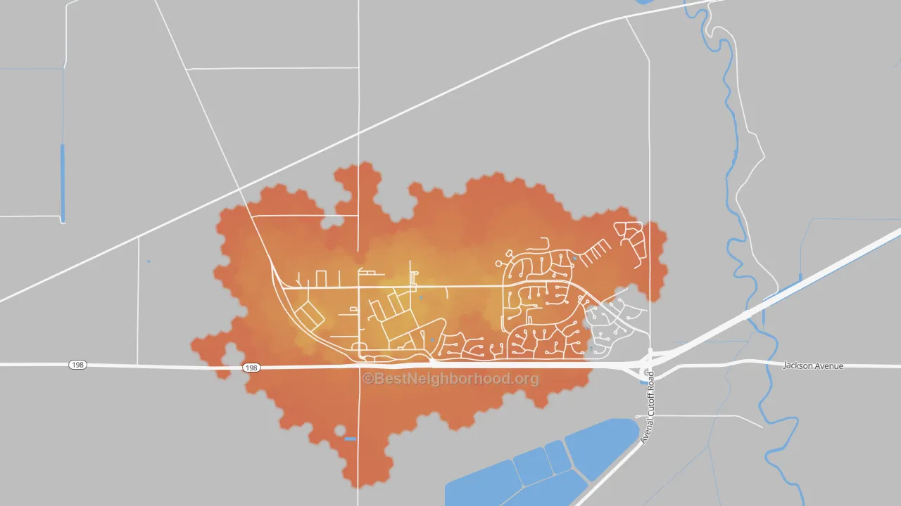 Bike Grade map of Lemoore Station, CA