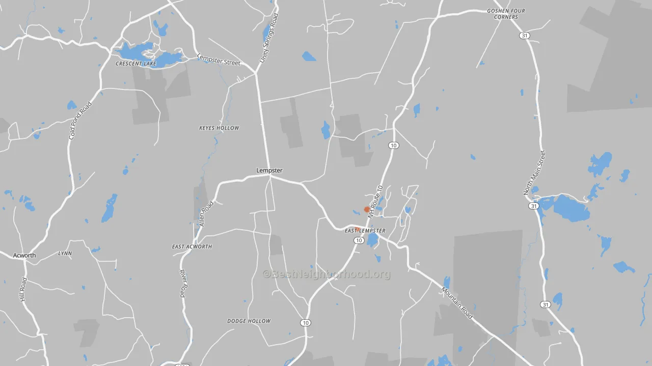 Bike Grade map of Lempster, NH