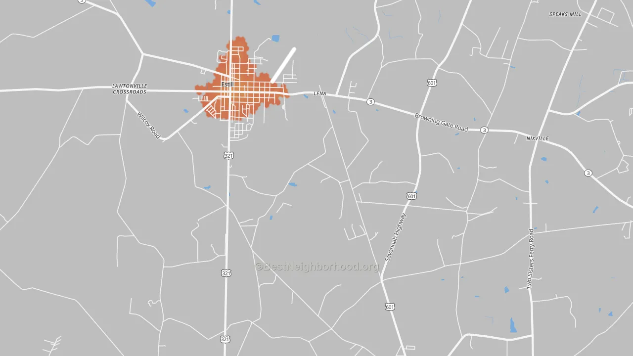 Bike Grade map of Lena, SC