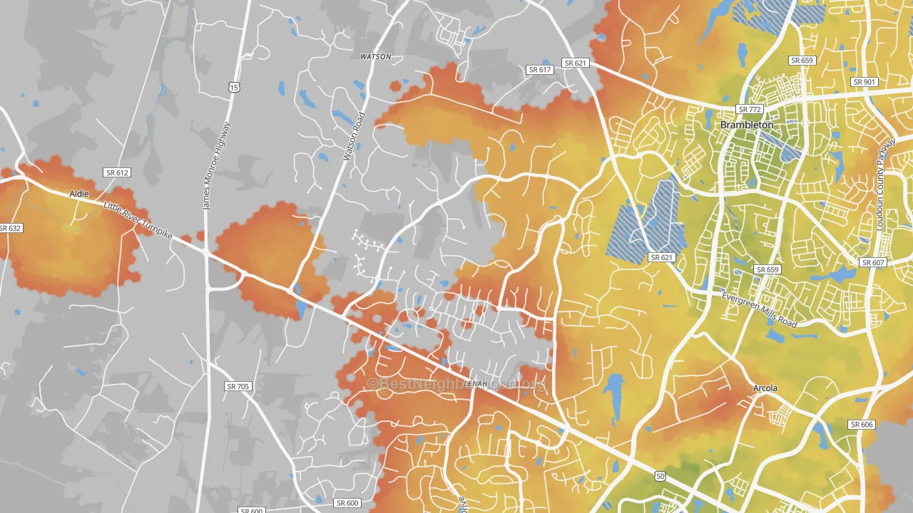Bike Grade map of Lenah, VA