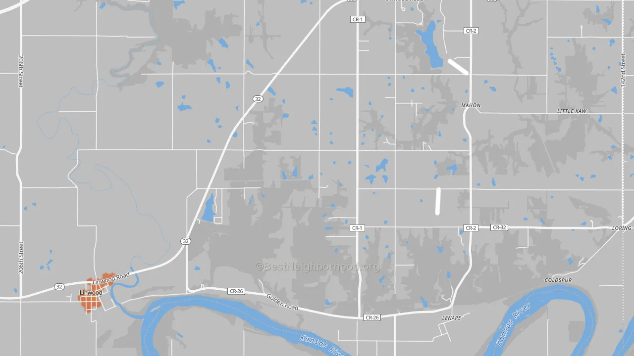 Bike Grade map of Lenape, KS