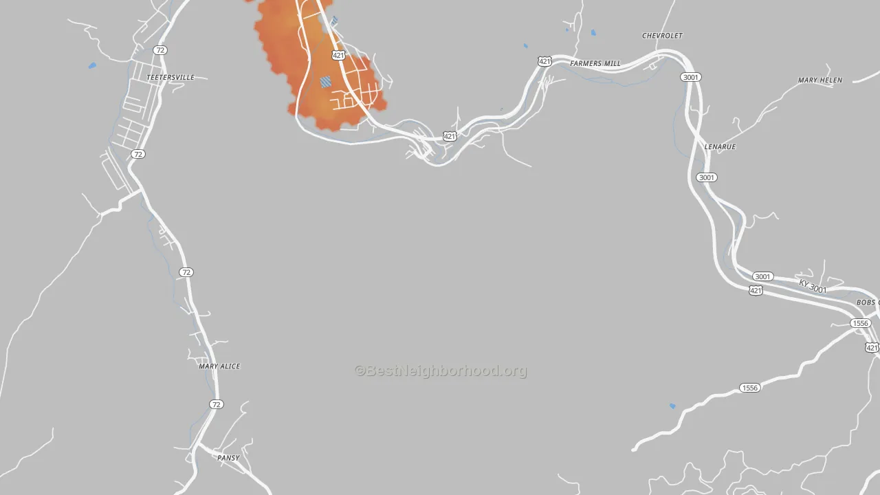 Bike Grade map of Lenarue, KY