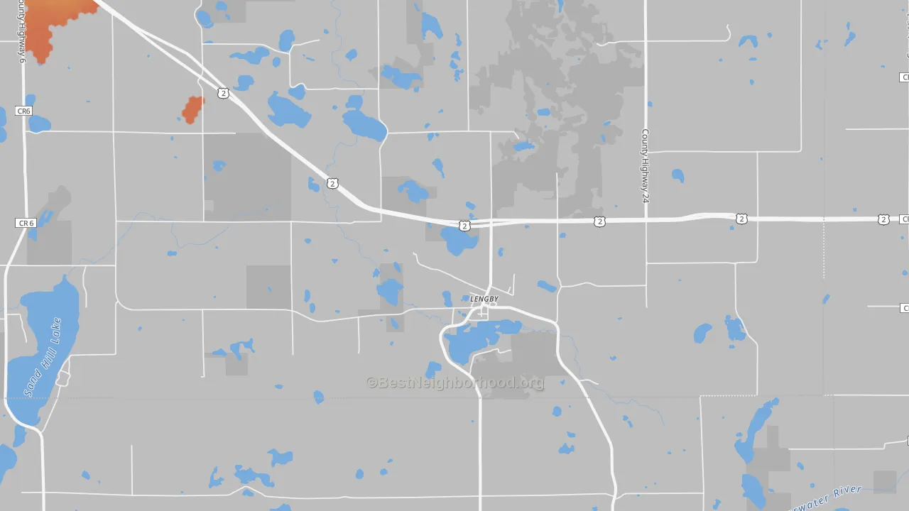 Bike Grade map of Lengby, MN