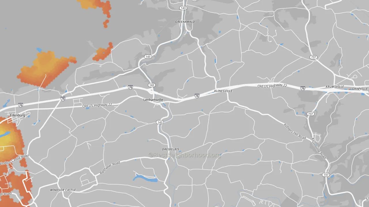 Bike Grade map of Lenhartsville, PA