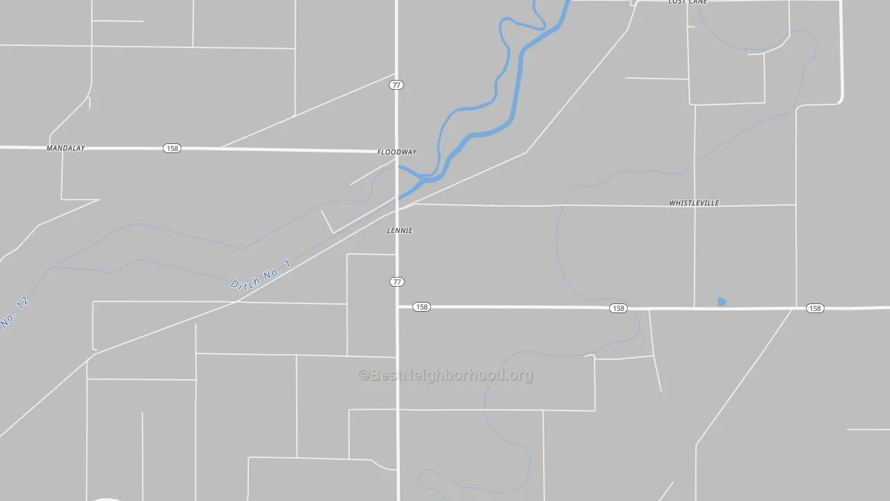 Bike Grade map of Lennie, AR