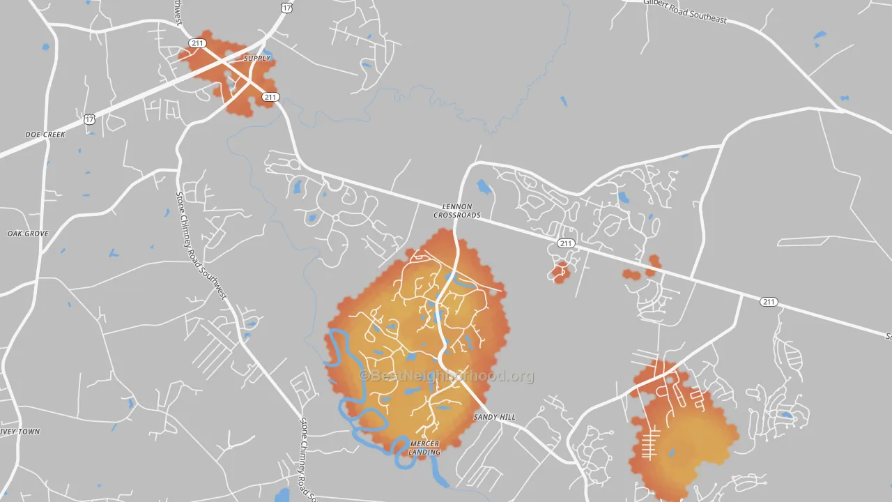 Bike Grade map of Lennon Crossroads, NC