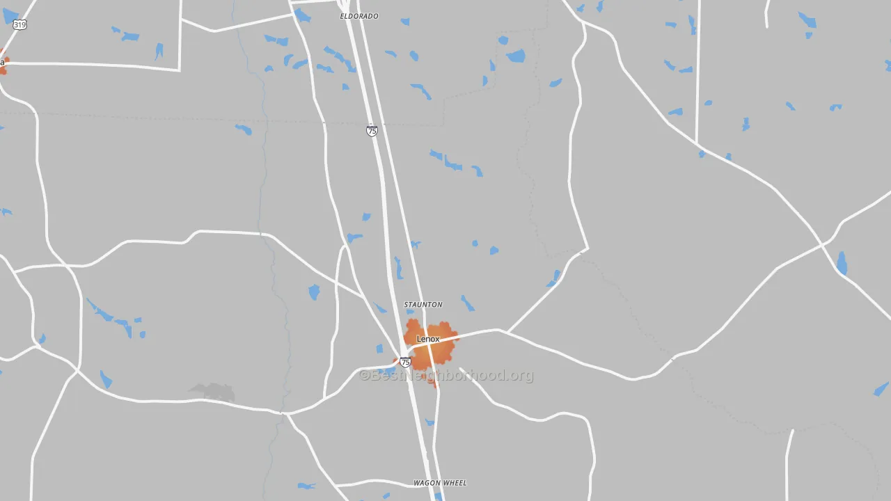 Bike Grade map of Lenox, GA