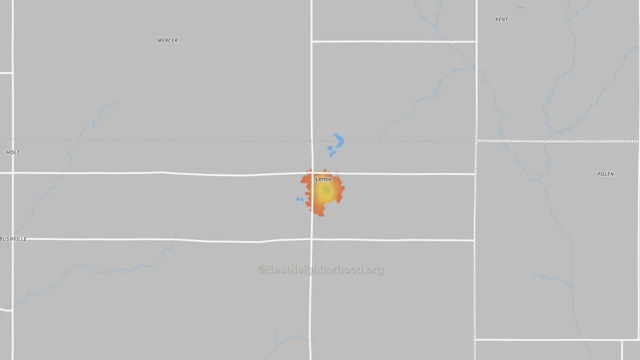 Bike Grade map of Lenox, IA