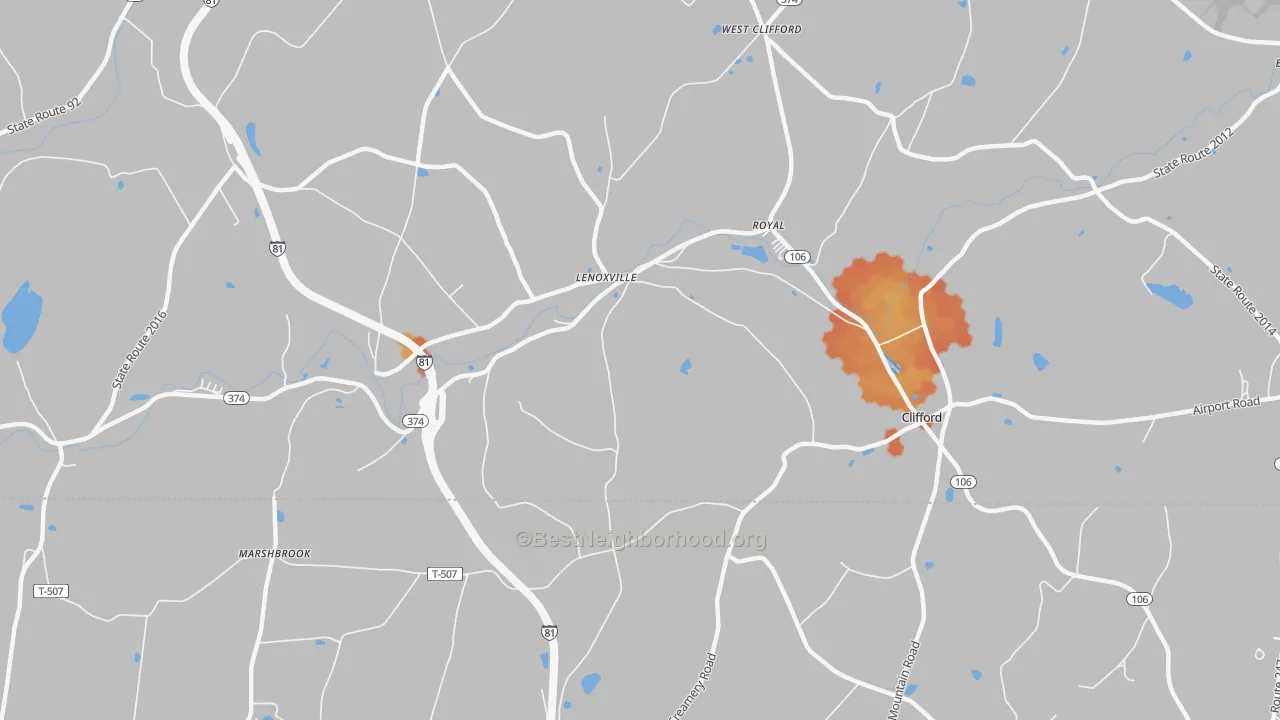 Bike Grade map of Lenoxville, PA