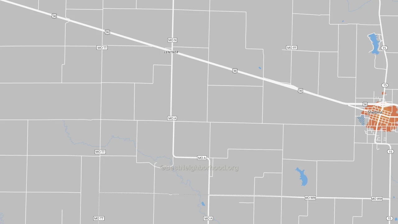 Bike Grade map of Lentner, MO