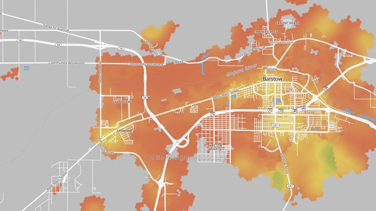 Bike Grade map of Lenwood, CA