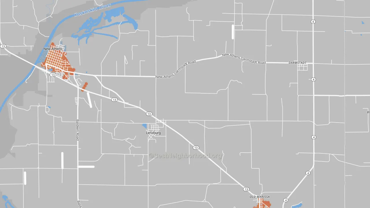 Bike Grade map of Lenzburg, IL