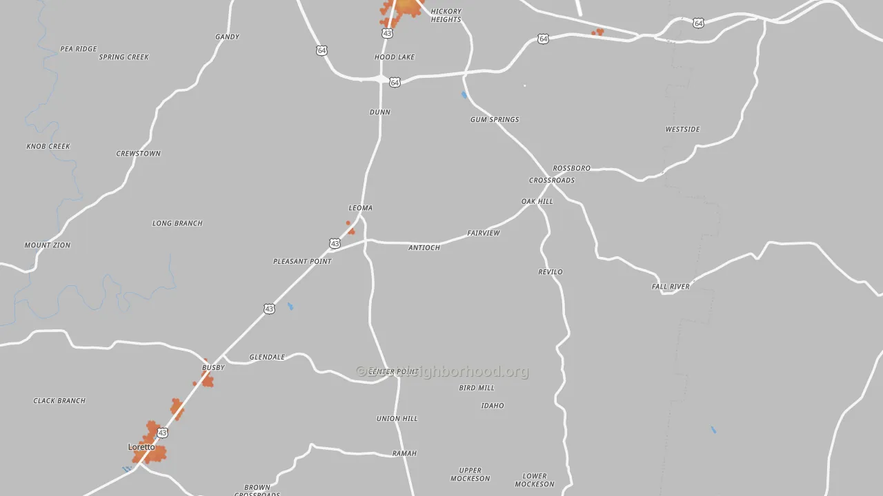 Bike Grade map of Leoma, TN