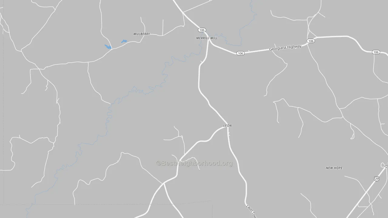 Bike Grade map of Leon, AL